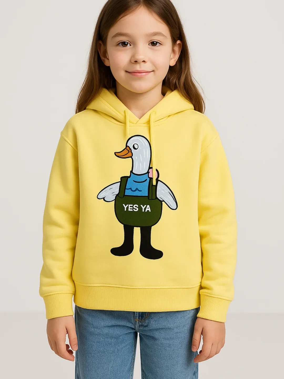 هودی دلبر خارجی دخترانه رنگ زرد پاستلی